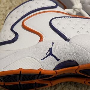 Air Jordan White and Orange Sneakers